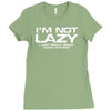 i'm not lazy   i really enjoy doing nothing Ladies Fitted T-Shirt