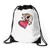 bunny rabbit love Drawstring Bags
