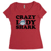 crazy lady shark Women's Triblend Scoop T-shirt