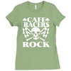 biker t shirt cafe racers ton up boys rockers greasers rock &amp; roll Ladies Fitted T-Shirt