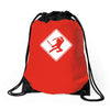 ninja crossing sign Drawstring Bags
