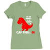 funny dino Ladies Fitted T-Shirt
