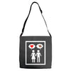 women thinking love Adjustable Strap Totes