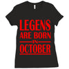 legends are born in october vintage Ladies Fitted T-Shirt