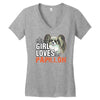 This Girl Loves Her Papillon Women's V-Neck T-Shirt