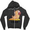 yoga pug exhale Zipper Hoodie