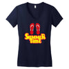 summer time flip flops Women's V-Neck T-Shirt