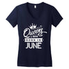 Queens Are Born In June Women's V-Neck T-Shirt