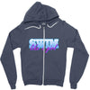 swim like a girl neon Zipper Hoodie