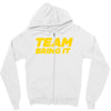team bring it boots to asses the rock Zipper Hoodie