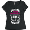 I Have A Pretty Granddaughter Gun A Shovel And An Alibi Women's Triblend Scoop T-shirt