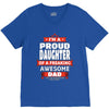 proud daughter dad V-Neck Tee