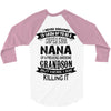 Super Cool Nana Of A Freaking Awesome Grandson 3/4 Sleeve Shirt