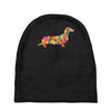 dachshund flower 2 Baby Beanies