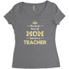 the best kind of mom raises a teacher. gift for mom. Women's Triblend Scoop T-shirt