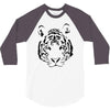 white tiger black print 3/4 Sleeve Shirt
