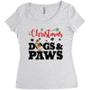 christmas dogs and paws Women's Triblend Scoop T-shirt