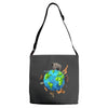 animal polygon around the planet Adjustable Strap Totes