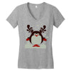 christmas t shirt santa reindeer penguin novelty xmas Women's V-Neck T-Shirt