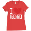 i love techno Ladies Fitted T-Shirt