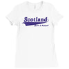 scotland born and raised retro white &amp; navy international country Ladies Fitted T-Shirt