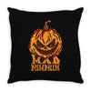 mad halloween pumpkin Throw Pillow