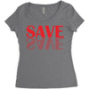 save red Women's Triblend Scoop T-shirt
