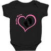 Baby Girl with Heart Any Name Customized Baby Bodysuit