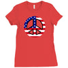flag us flag peace independence day Ladies Fitted T-Shirt