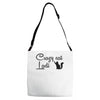 crazy cat lady Adjustable Strap Totes