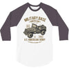 american army jeep 3/4 Sleeve Shirt