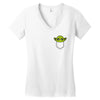 cute yoda pocket Women's V-Neck T-Shirt
