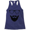 beard and glasses Racerback Tank