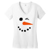snowman face Women's V-Neck T-Shirt
