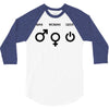 man woman geek symbols 3/4 Sleeve Shirt