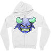blue monster with horns Zipper Hoodie