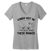 kinda hot in these rhinos Women's V-Neck T-Shirt