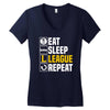 eat sleep league Women's V-Neck T-Shirt