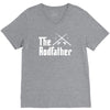 the rodfather   mens funny fishing V-Neck Tee