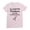 all i want for christmas is a cure carcinoid cancer Ladies Fitted T-Shirt