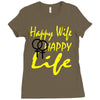 happy wife happy life Ladies Fitted T-Shirt