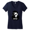 tupac (4x) Women's V-Neck T-Shirt