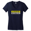 warning offensive mens funny Women's V-Neck T-Shirt