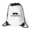 mustache Drawstring Bags