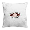July Peeking Out Asian Baby Boy Throw Pillow