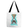 pizza shark graphic Tote Bags