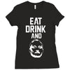 eat drink and b Ladies Fitted T-Shirt