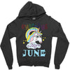 unicorns are born in june cute unicorn Zipper Hoodie