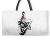 biker girl Weekender Totes
