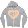 Hope With Heart Zipper Hoodie